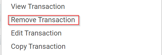 Remove Transaction